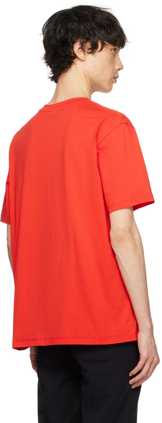 Balmain Coin Cotton T-shirt In Mef Rouge/blanc