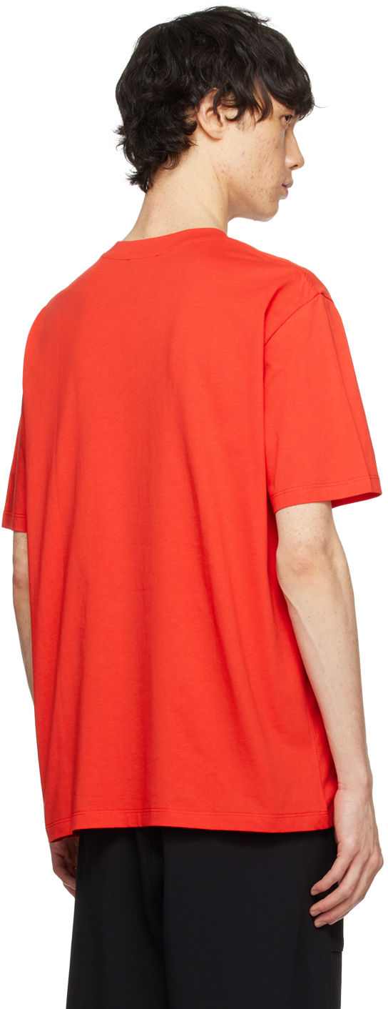 Balmain Logo Embroidered Organic Cotton T-shirt In Mef Rouge/blanc