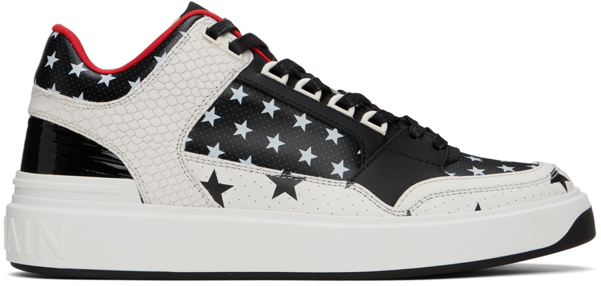 Black & White B-Court Mid Top Star Sneakers