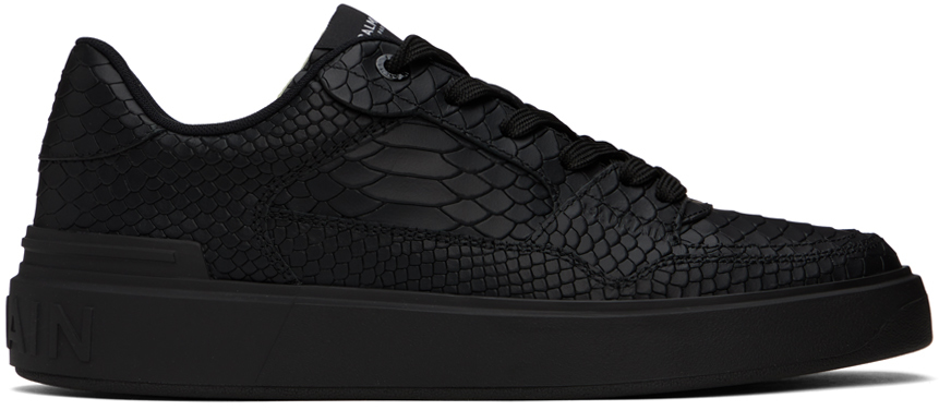 Balmain Black B-court Flip Sneakers In 0pa Noir