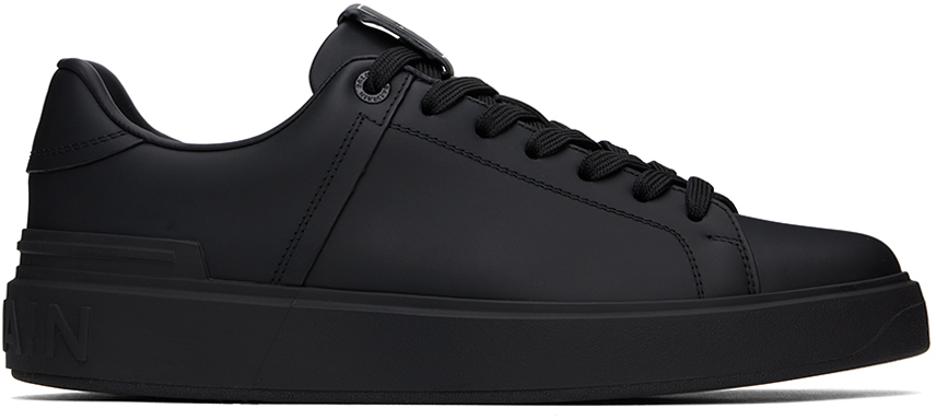 Shop Balmain Black B-court Sneakers In 0pa Noir