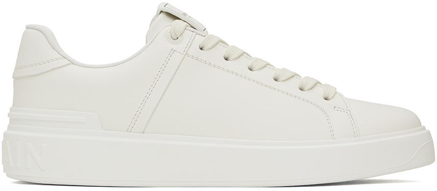 Balmain White B-court Sneakers In 0fa Blanc