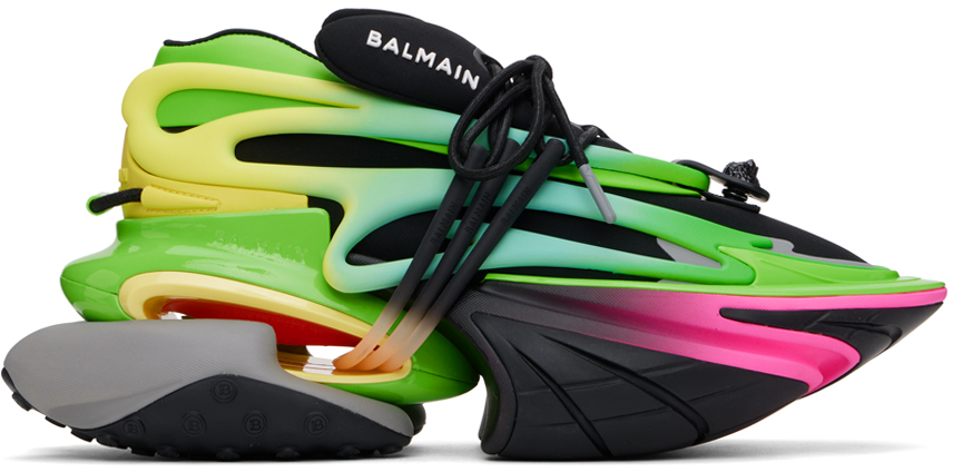 Shop Balmain Multicolor Unicorn Sneakers In Eah Noir/multico