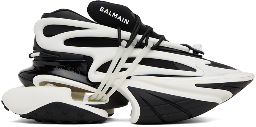 Balmain: Baskets Unicorn noir et blanc SSENSE France