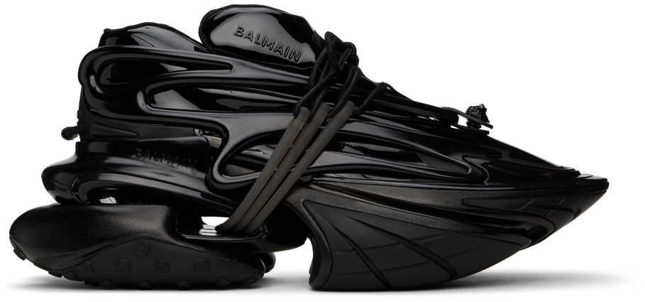 Shop Balmain Black Main Lab Unicorn Sneakers In 0pa Noir