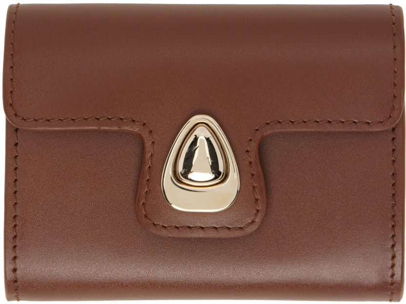 A.p.c. Brown Astra Compact Card Holder In Cad Noisette
