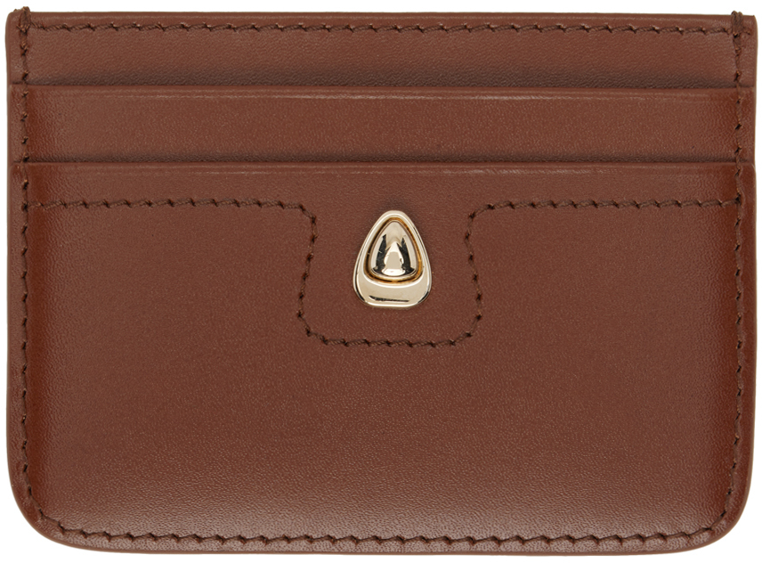 A.p.c. Brown Astra Card Holder In Cad Noisette