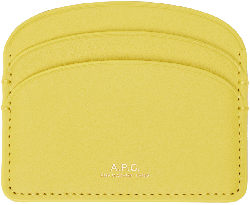 Shop Apc Yellow Demi-lune Card Holder In Dai Sunshine