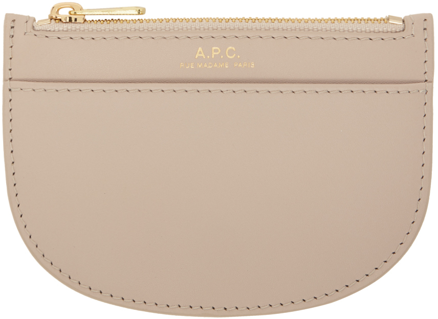 Shop Apc Gray Demi-lune New Coin Pouch In Lal Moon Grey