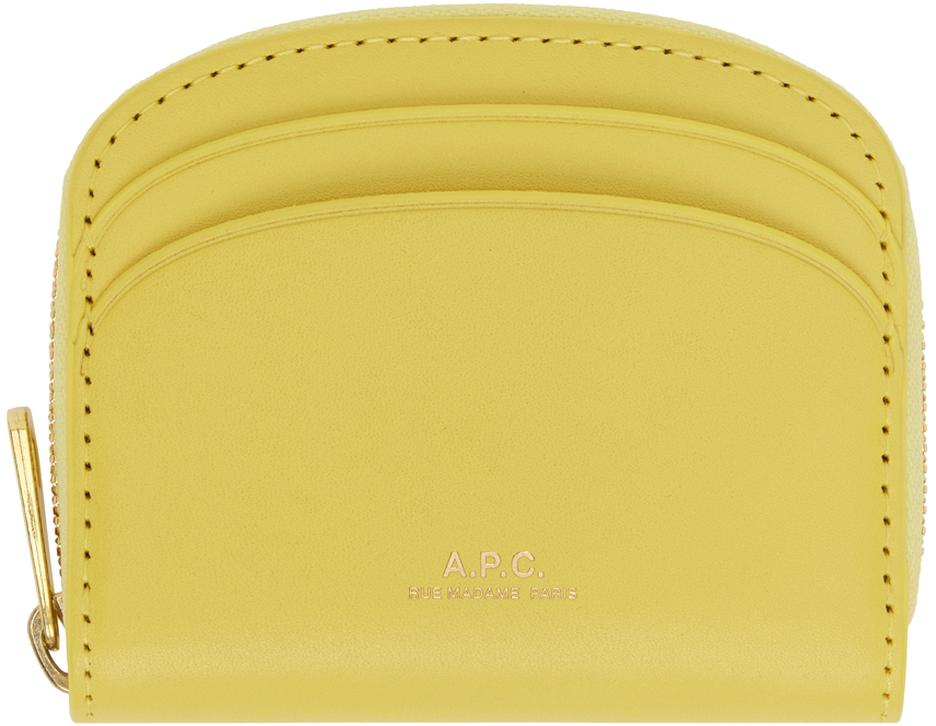 Apc Yellow Demi-lune Mini Compact Coin Pouch In Dai Sunshine