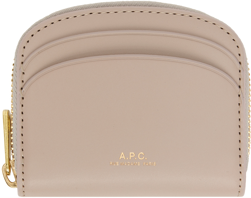 Apc Pink Demi-lune Mini Compact Coin Pouch In Lal Moon Grey