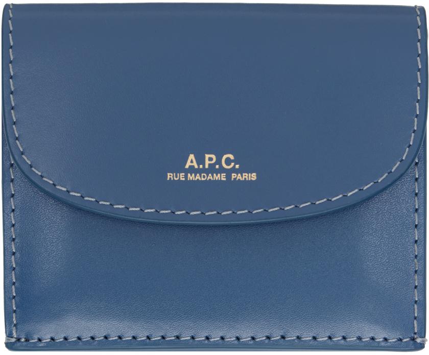 A.p.c. Blue Genève Trifold Wallet In Iax Ocean