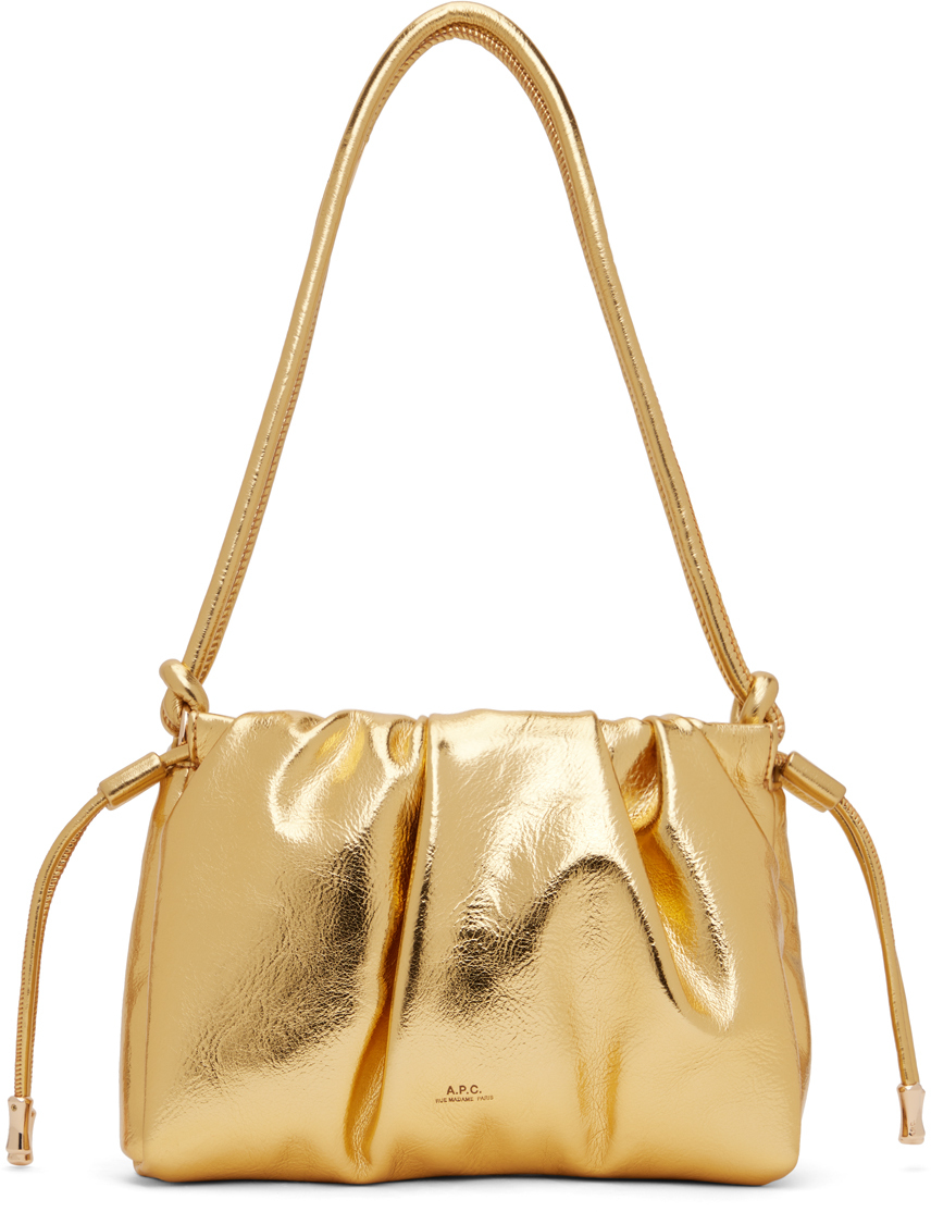 Gold Ninon Mini Shoulder Bag by A.P.C. on Sale