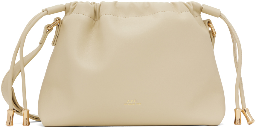 Shop Apc Beige Mini Ninon Bag In Aah Creme