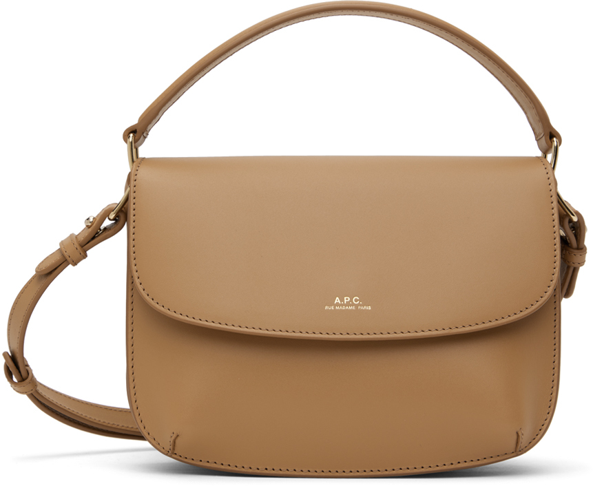 Shop Apc Beige Sarah Shoulder Mini Bag In Cas Dulce