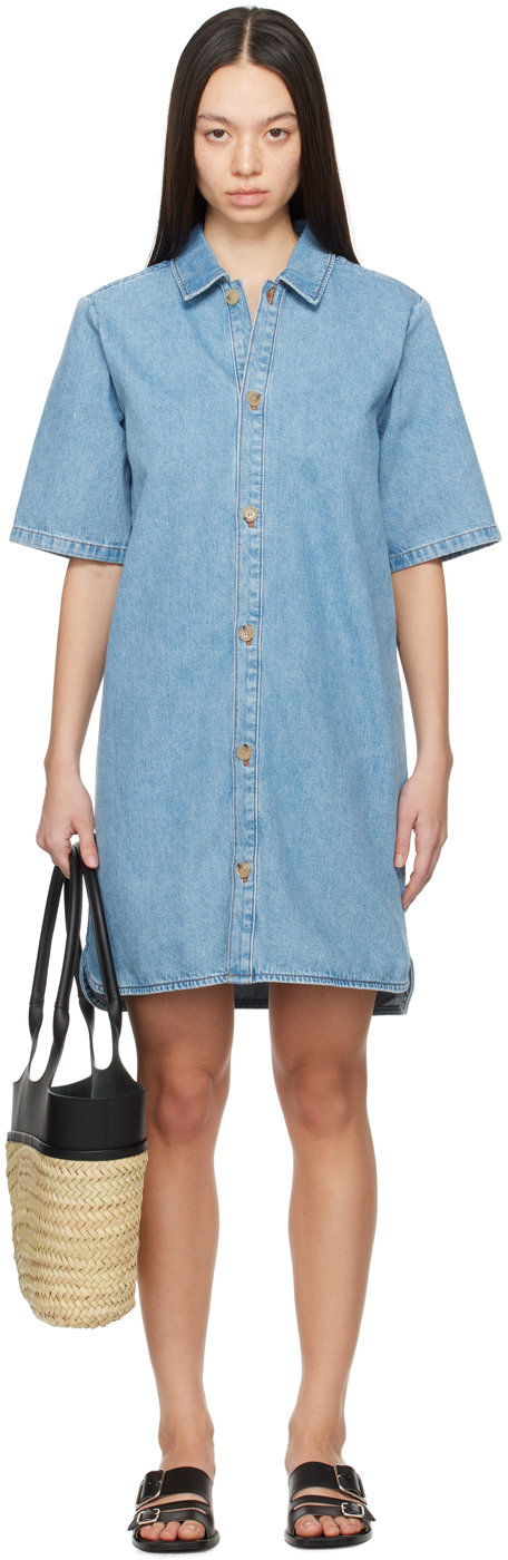 A. P.C. Blue Venezia Denim Minidress