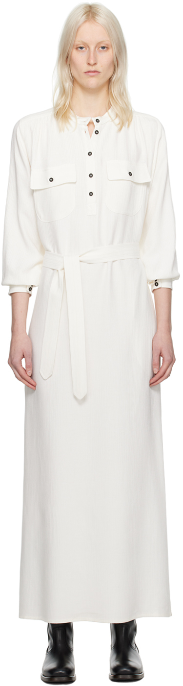 Shop Apc Off-white Marla Maxi Dress In Aac Off White