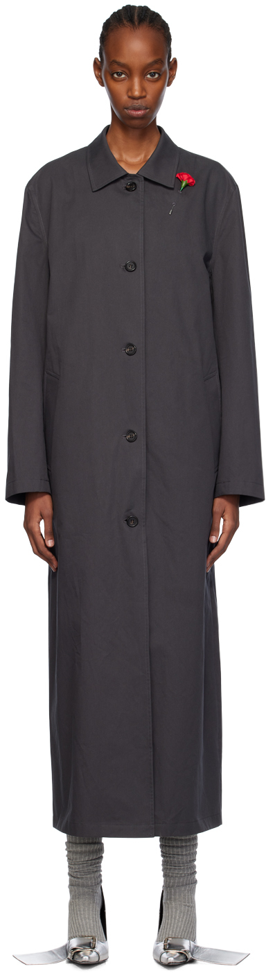 Pushbutton Gray Carnation Coat In Grey