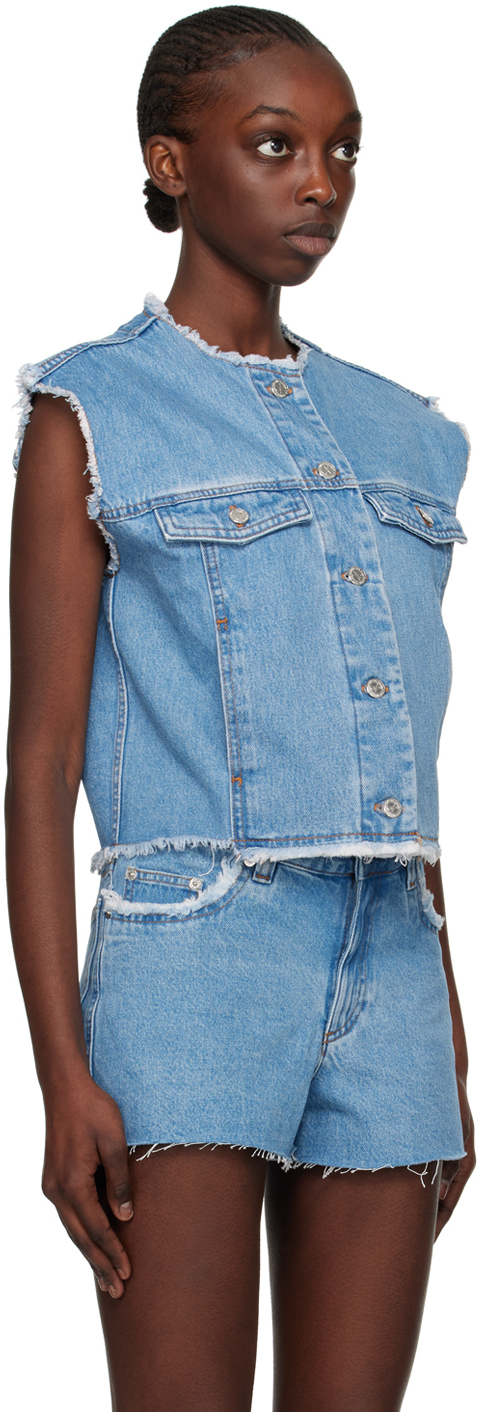 Apc Blue Barbara Denim Vest In Iab Light Blue
