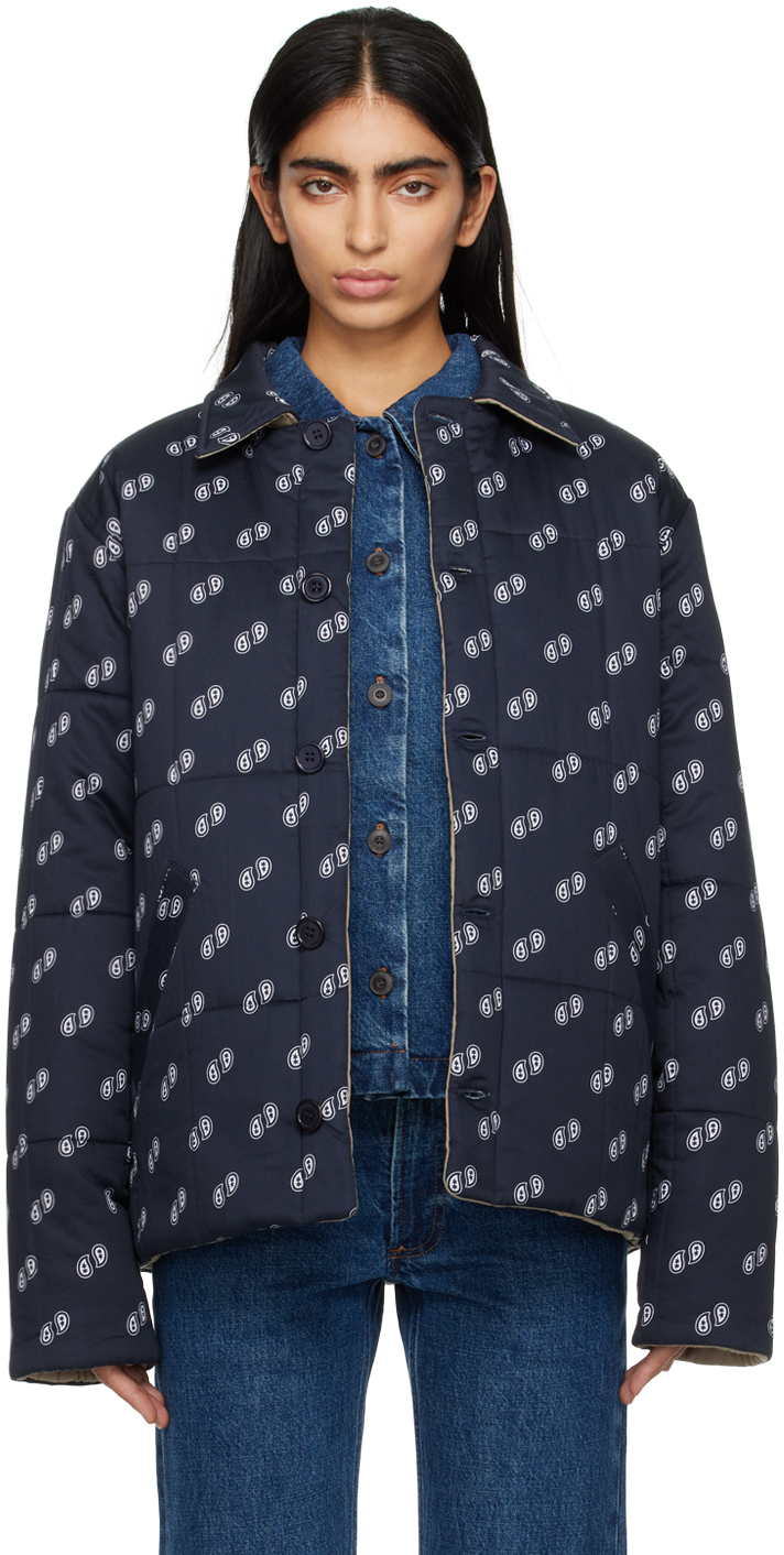 【関税込み】A.P.C. ネイビー Lenny リバーシブル ジャケット A.P.C.のネイビー Lenny リバーシブル ジャケットがセール中