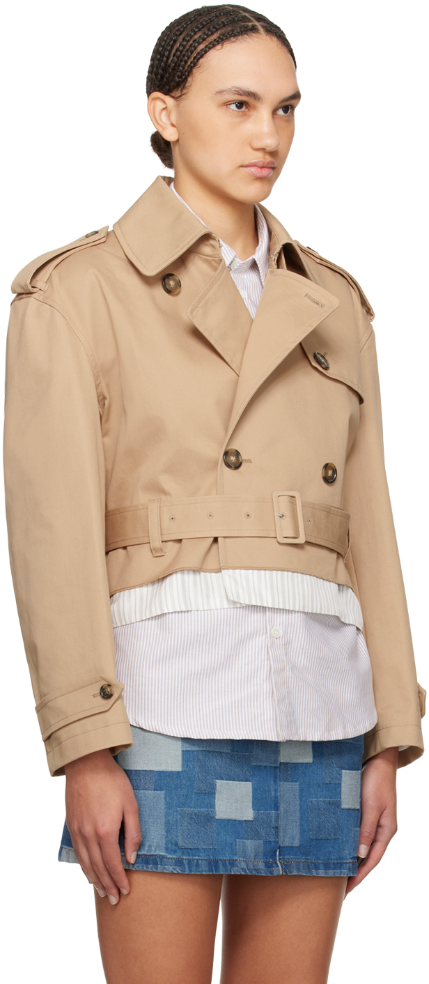 Apc Layered Trench Coat In Baa Beige