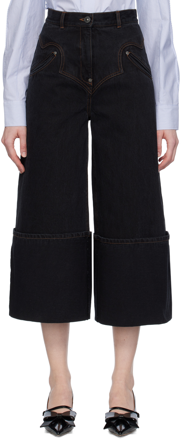 Pushbutton Black Turn Up Jeans