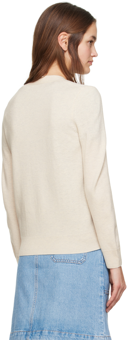 Apc Beige Louisa Cardigan In Paa Heathered Ecru