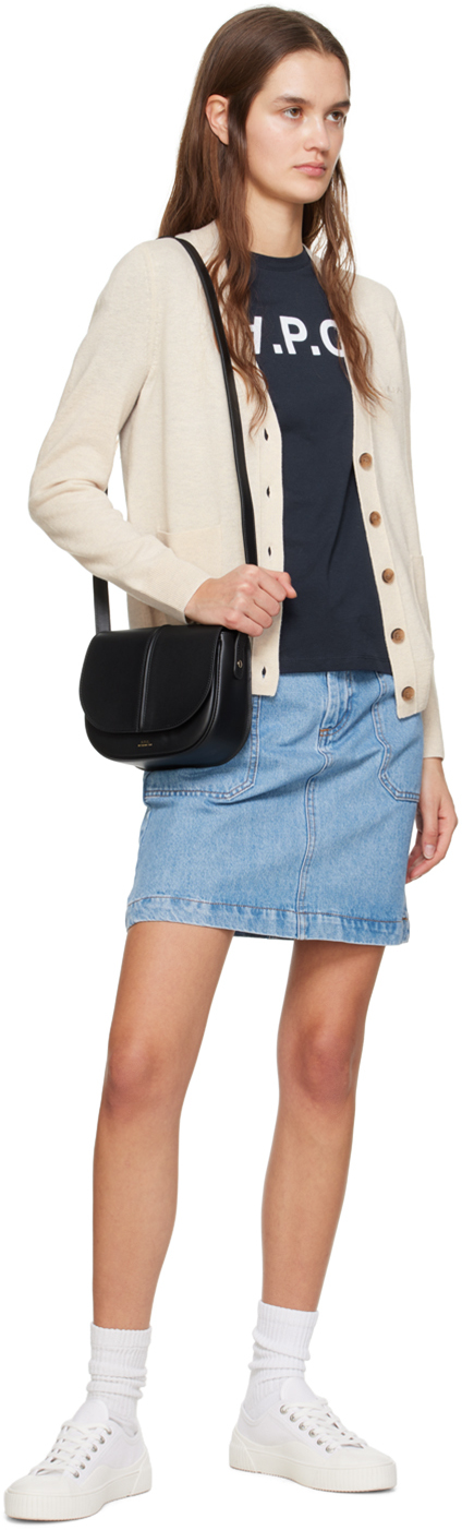 Apc Beige Louisa Cardigan In Paa Heathered Ecru