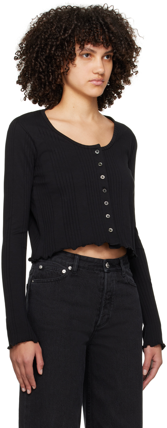 Apc Black Lettuce Edge Cardigan In Lzz Black