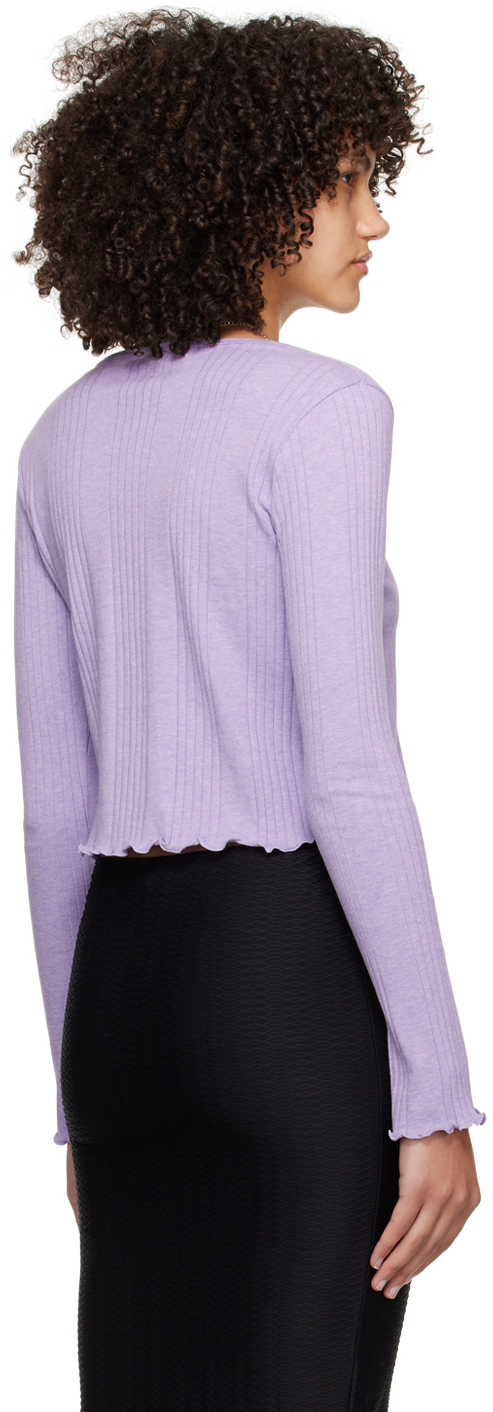 Apc Purple Lettuce Edge Cardigan In Pis Mauve Chine