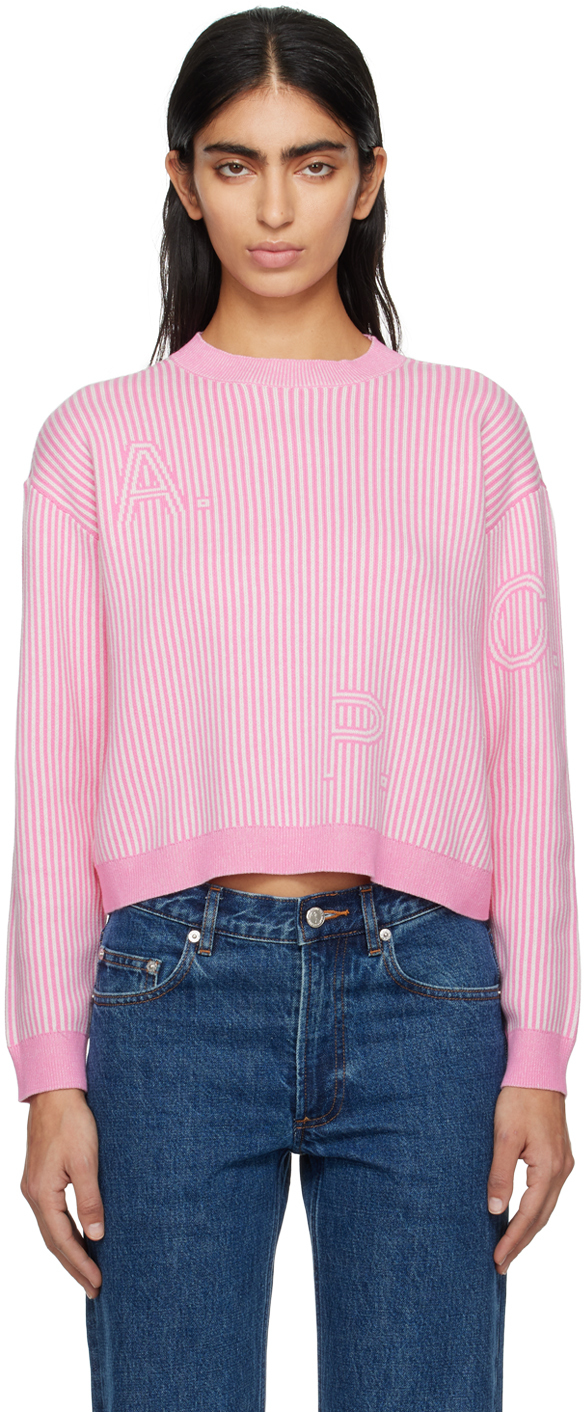 Shop Apc Pink Daisy Sweater In Faa Pink