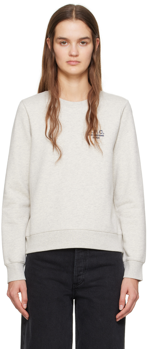 Apc Grey Skye Sweatshirt In Paa Heathered Ecru