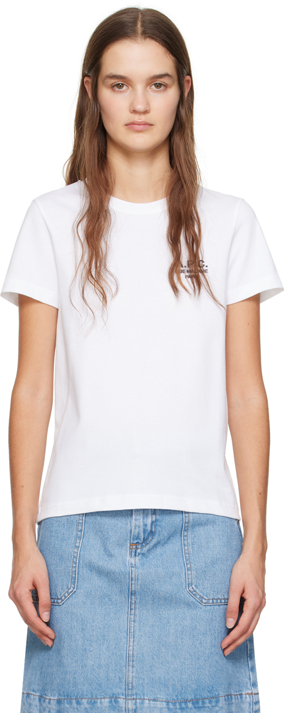 Apc White Denise T-shirt In Aab White