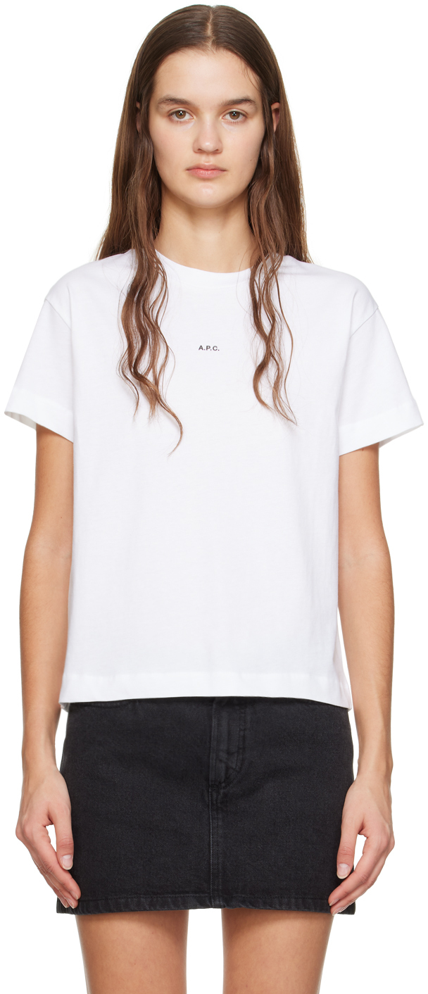 Apc White Jade T-shirt In Aab White