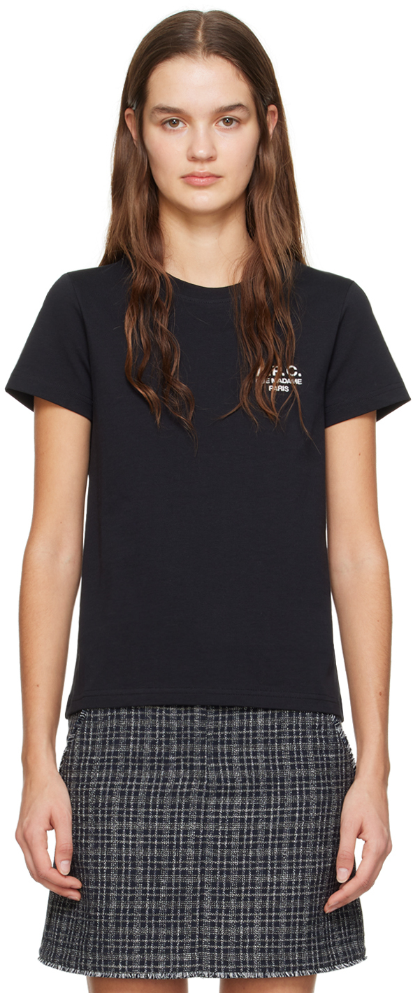 Shop Apc Black Denise T-shirt In Lzz Black