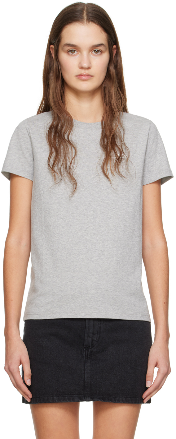 Apc Gray Item F T-shirt In Pla Heather Grey