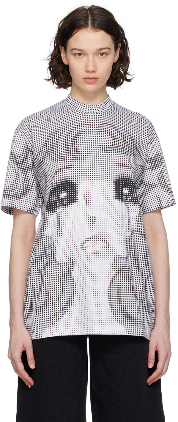 Pushbutton Black & White Pixel Crying Girl T-shirt