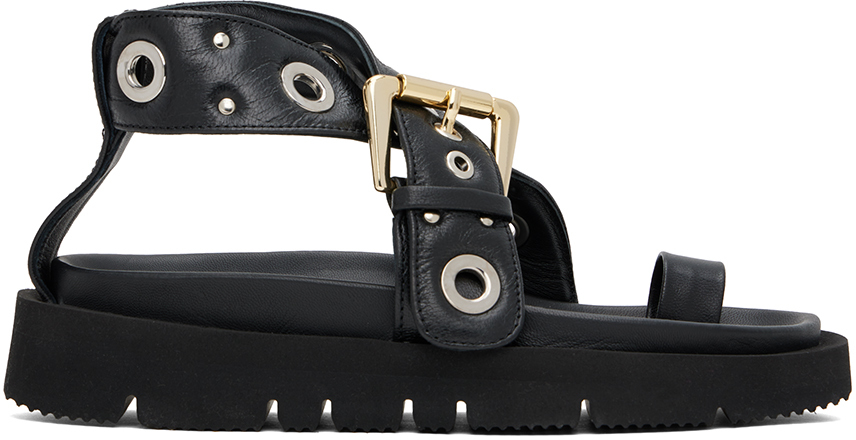 Shop Apc Black Natacha Ramsay-levi Edition Concarneau Sandals In Lzz Black