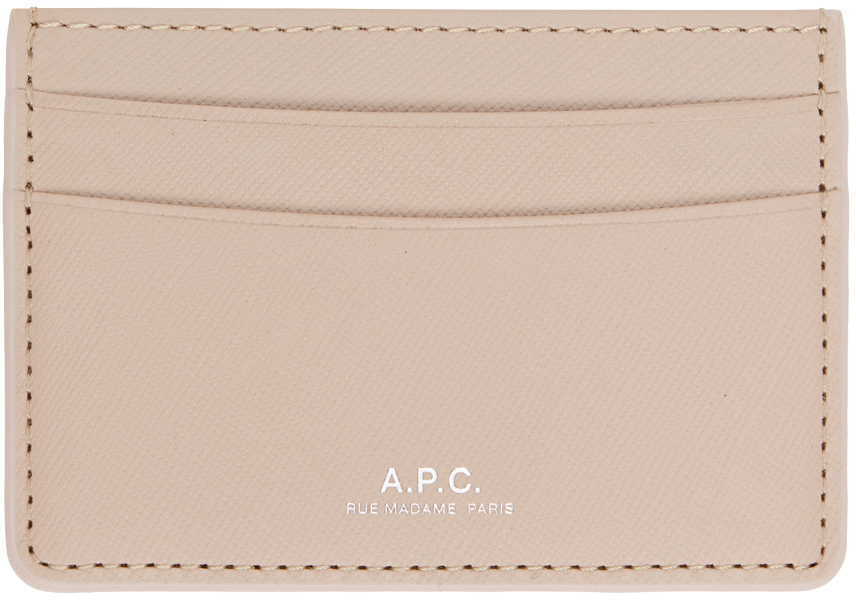 Apc Pink André Card Holder In Lal Moon Grey