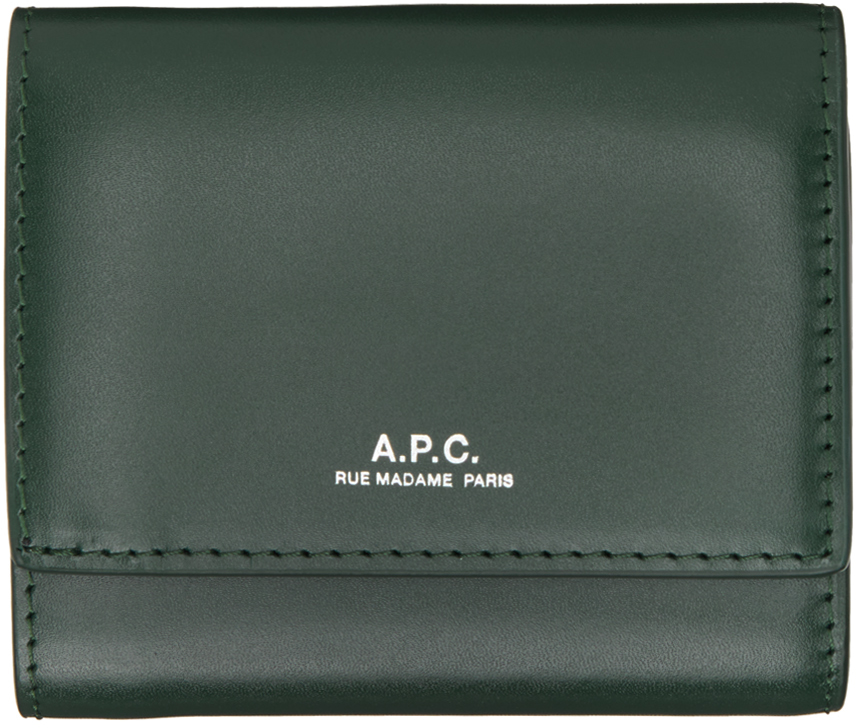 Apc Green Lois Compact Small Wallet In Kay Bottle Green