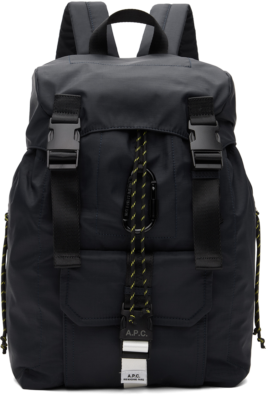 Shop Apc Navy Treck Backpack In Iak Dark Navy
