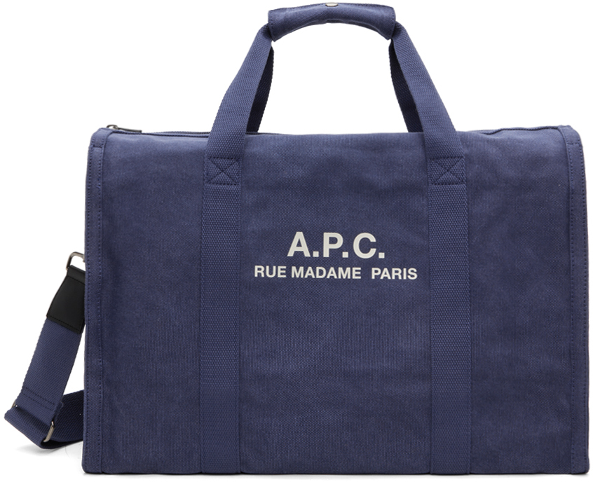 Shop Apc Blue Recuperation Gym Bag In Iak Dark Navy