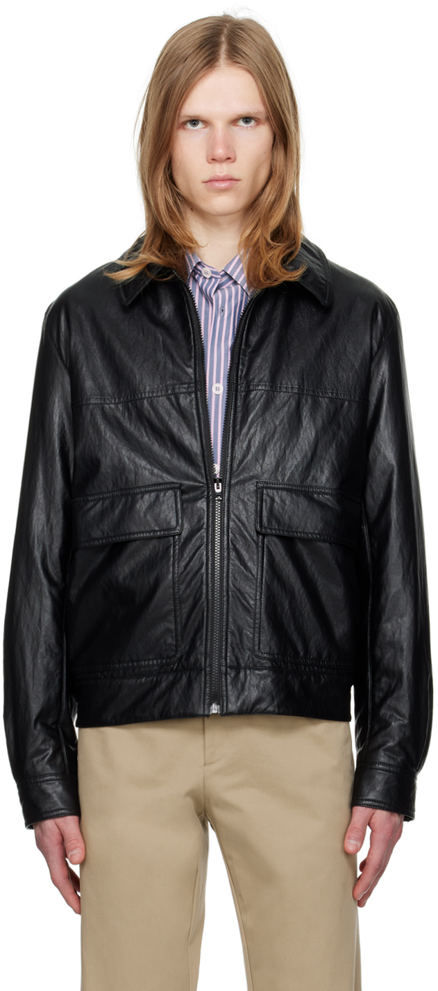 Black Bob Faux-Leather Jacket