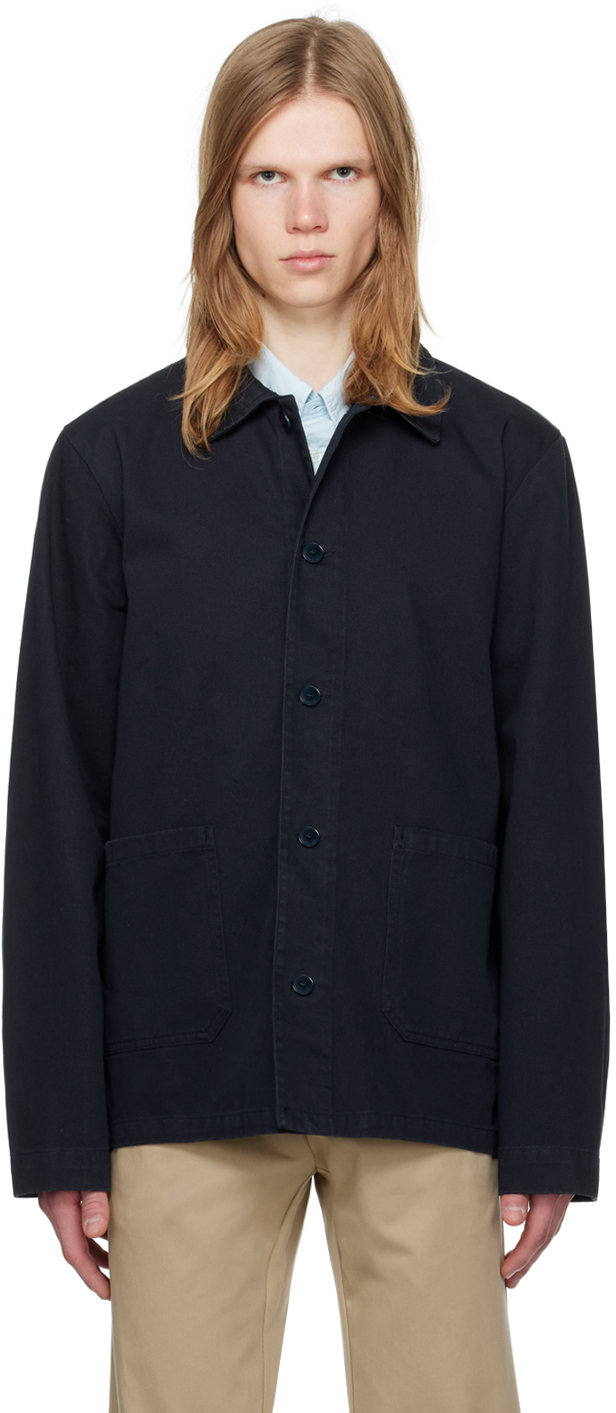 Apc Giles Cotton Bomber Jacket In Blue