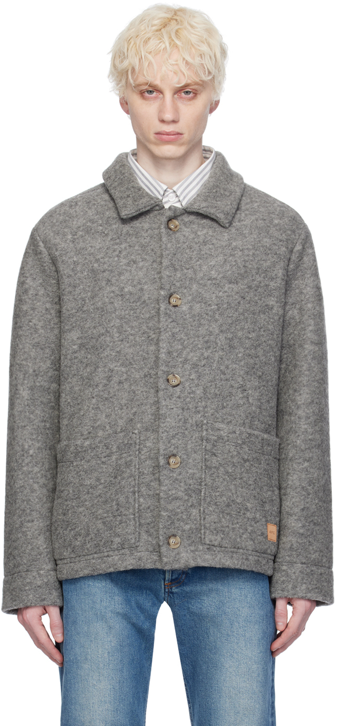 Apc Waistcoate Thais Button Front Jacket In Gris Cla