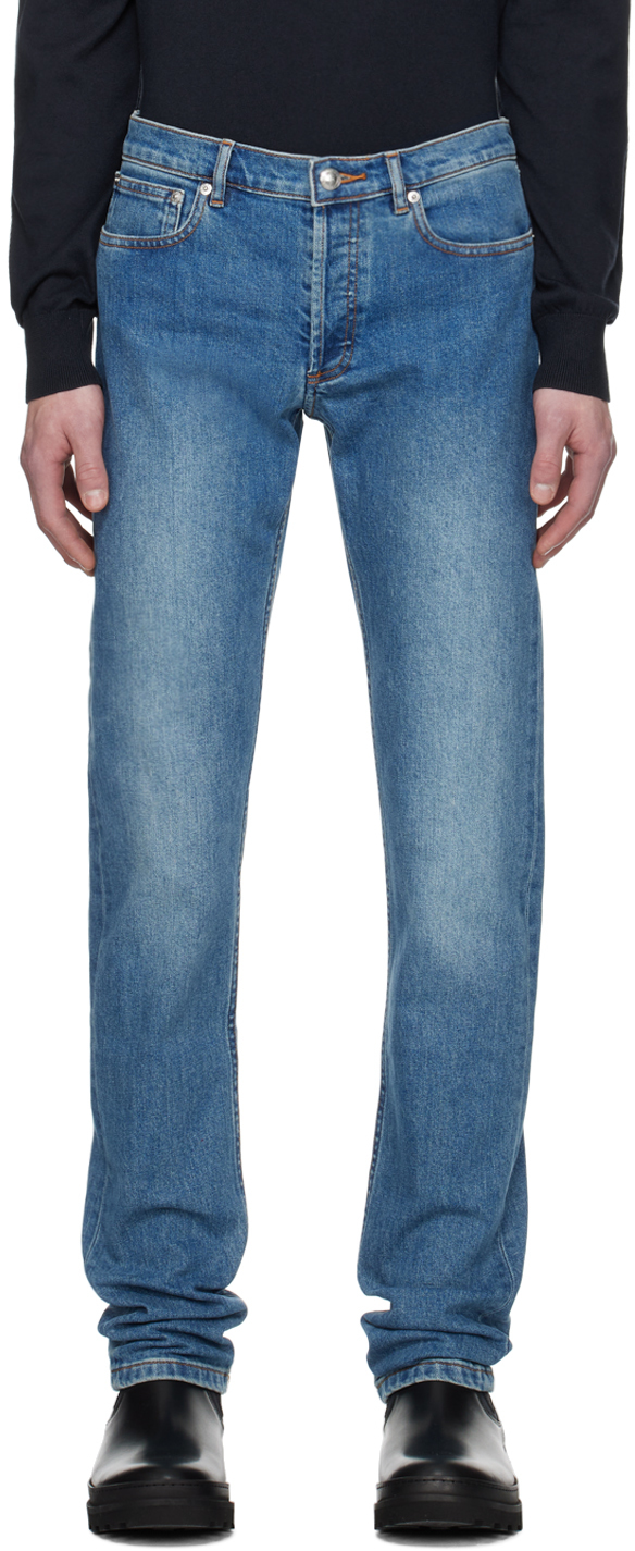 Apc Blue Petit Standard Jeans In Ial Washed Indigo