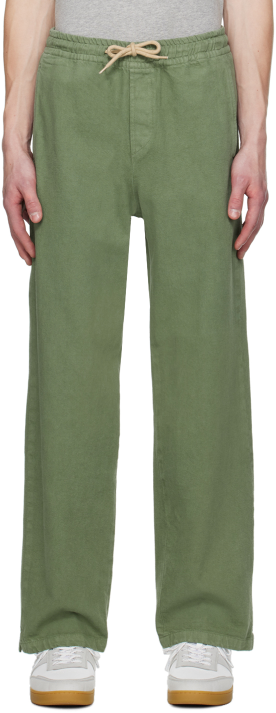Shop Apc Green Vincent Trousers In Kai Forest Green