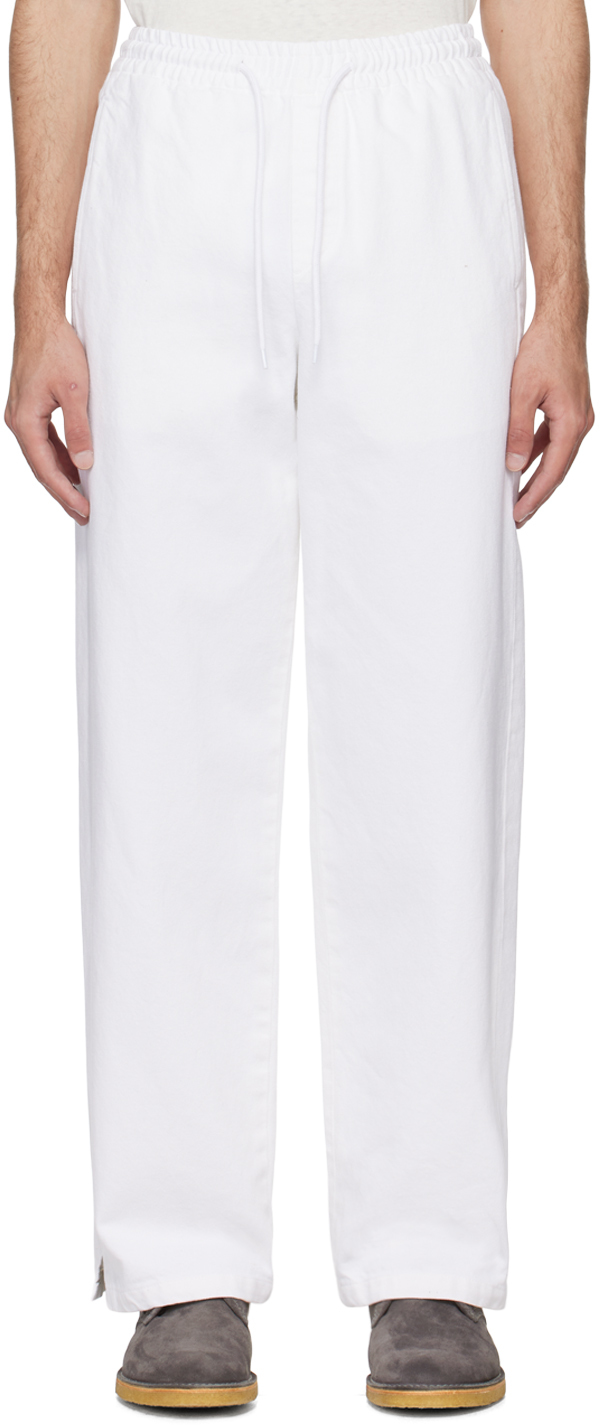 Shop Apc White Vincent Trousers In Aab White