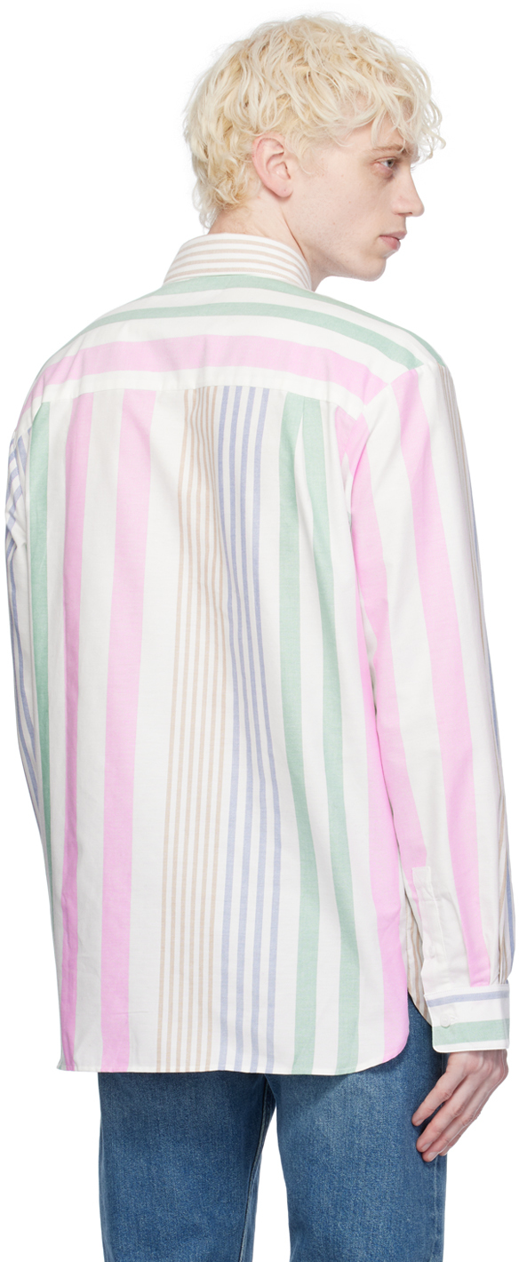 Apc A.p.c. Mateo Oversize Stripe Organic Cotton Button-down Shirt In Saa Multicolor