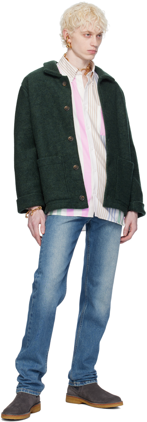 Apc A.p.c. Mateo Oversize Stripe Organic Cotton Button-down Shirt In Saa Multicolor